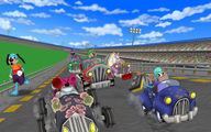 Phil Errup shown racing alongside other Toons in the v1.2.5 blog post