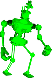 Render of a green Virtual Skelecog