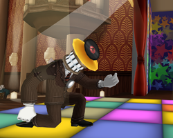 The Major Player reaching out to a Toon at the end of his fight