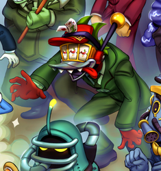 Official art of the Duck Shuffler from the Hires & Heroes key art