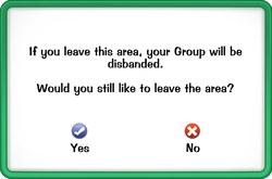 Pop-up notification when a leader attempts to leave the group area
