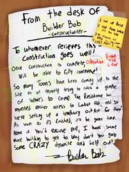 Message from Builder Bob about Break the Law