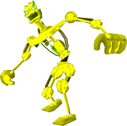 Render of a yellow Virtual Skelecog