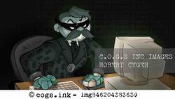 A Robber Baron shown on the Cybersecurity Information and Password Guidelines page of cogs.ink