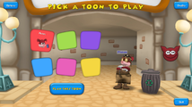 A Toon emoting on the Pick-A-Toon menu