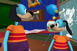 Flippy's height compared to a normal Toon with an identical body.