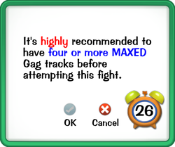 The 4 maxed Gag Track warning
