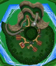 A top down view of Acorn Acres