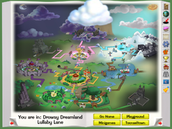 The Map with the Toonseltown button active