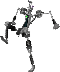 Render of a skinny Boardbot Skelecog