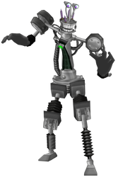 Render of a skinny Cashbot Skelecog