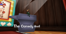 The Duck Shuffler on the "Comedy Anvil" during the High Roller's fight